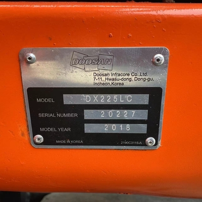 Bewegliche Art Crawler Hydraulischer Bagger Zweithander Doosan DX225LC Koreanischer Gebrauchtbagger