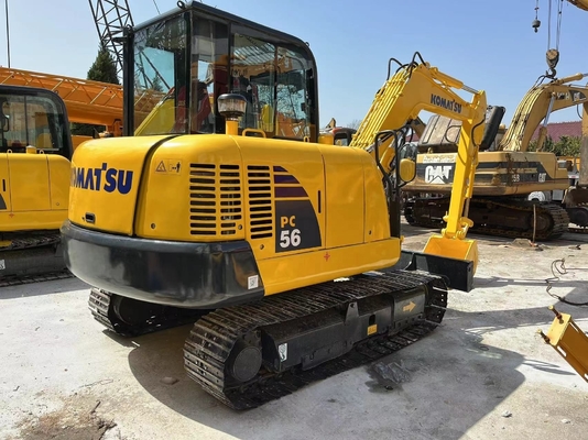 In gutem Zustand ist der Crawler Mini Digger Komatsu PC56 Gebraucht Original Japan 5T Mini Bagger