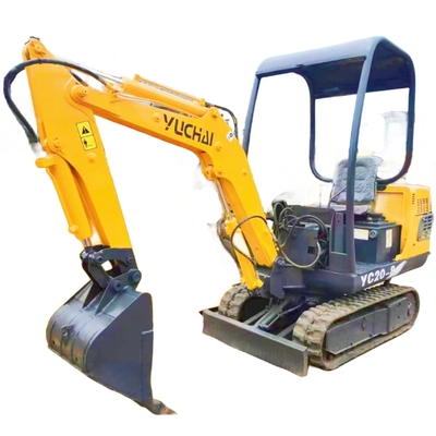 20 kW Yuchai YC20-8 Minibagger 2 Tonnen Niedrigarbeitszeit 0-2000 Crawler Bagger