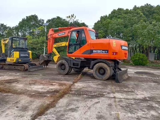 Hohe Betriebseffizienz Doosan DH150W-7 Gebraucht-Traktorbagger mit Japan-Motor
